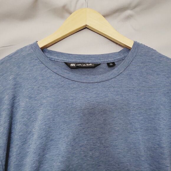 Travis Mathew The Crew Long Sleeve Shirt Stretch Heather‎ Blue Golf Mens XXL - Picture 3 of 9